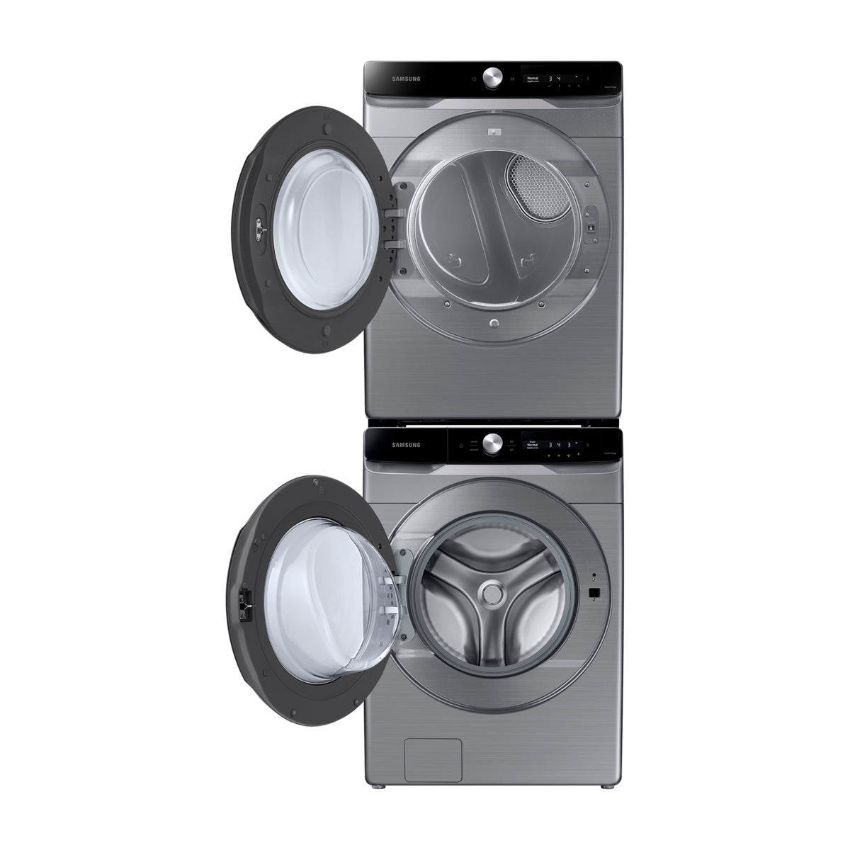 Samsung Combo Lavadora Automática Digital Inverter y Secadora Eléctrica de Carga Frontal | MultiControl | AI Control | VRT Plus | 22kg | Gris