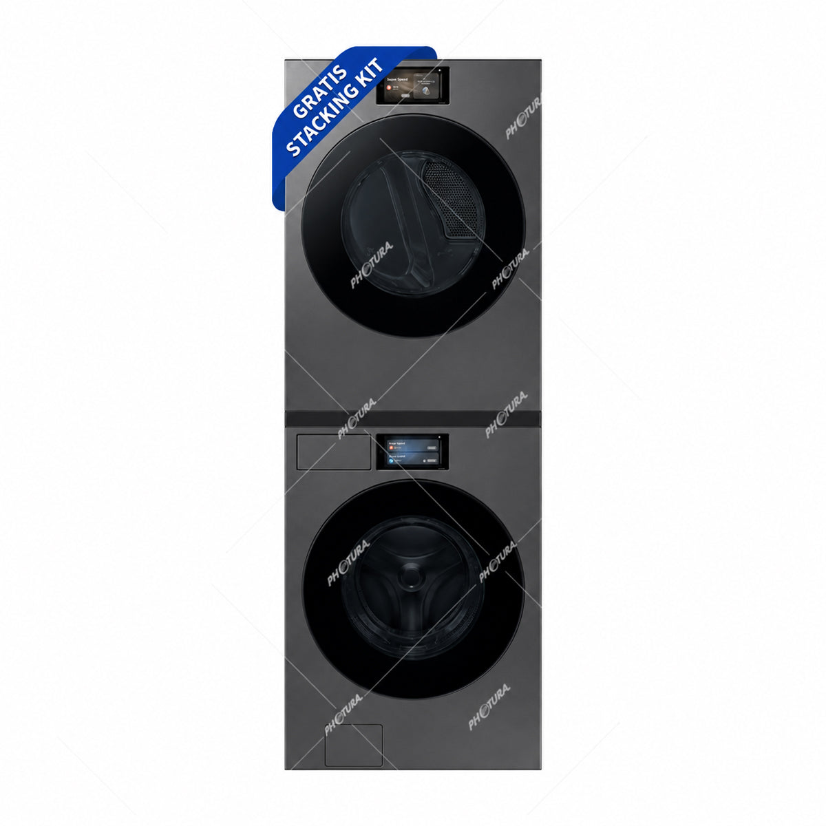 Samsung BESPOKE AI Combo Lavadora Automática Digital Inverter de 26kg y Secadora a Gas de Carga Frontal de 24kg | AI Opti Wash | AI OptiDry Plus | AI Home | Gris