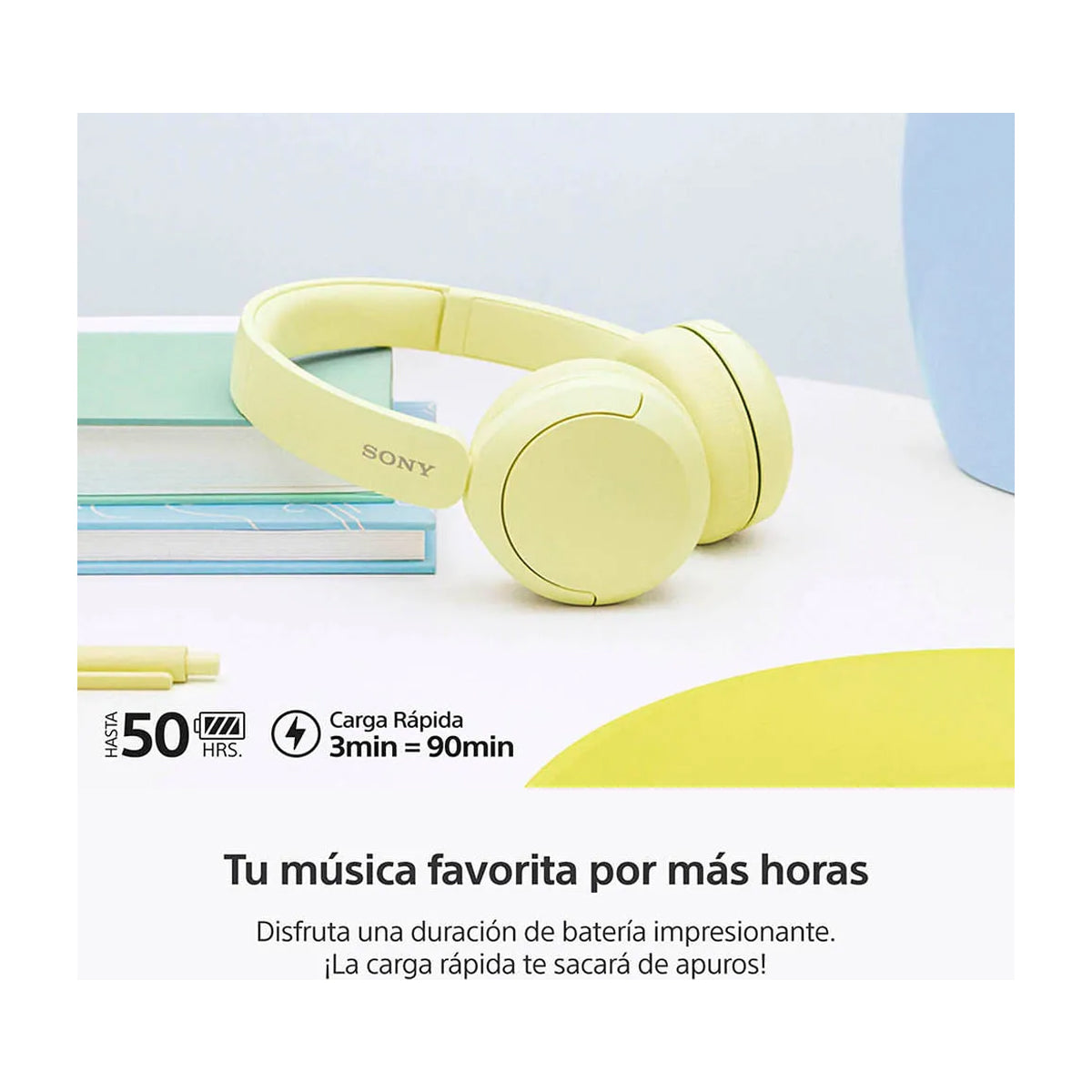 Sony WH-CH520 Audífonos Inalámbricos Bluetooth On-Ear | Amarillo