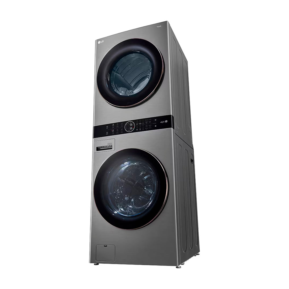 LG WashTower Torre de Lavado Eléctrico Inverter Direct Drive de Carga Frontal | AI DD | AI Sensor Dry | AI ThinQ | 22kg | Plateado