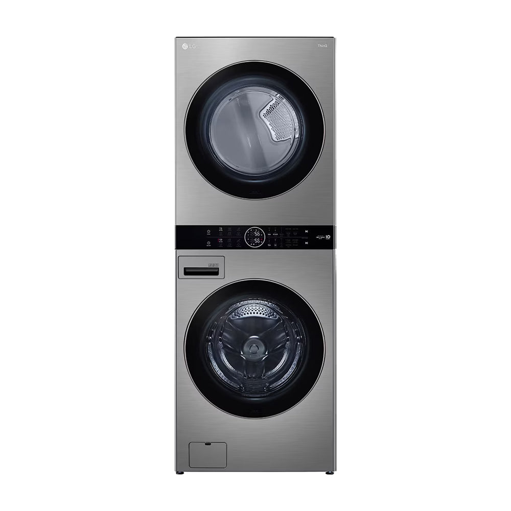 LG WashTower Torre de Lavado a Gas Inverter Direct Drive de Carga Frontal | AI DD | AI Sensor Dry | AI ThinQ | 22kg | Plateado