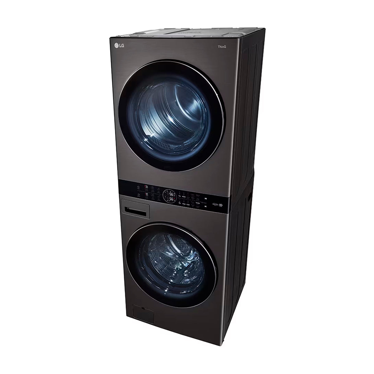 LG WashTower Torre de Lavado de 25kg y 22kg Secado a Gas Inverter Direct Drive de Carga Frontal | AI DD | AI Sensor Dry | AI ThinQ | Negro