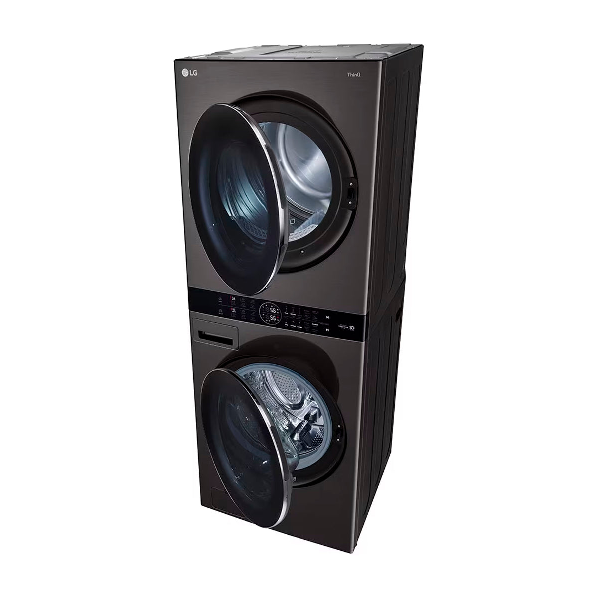 LG WashTower Torre de Lavado de 25kg y 22kg Secado a Gas Inverter Direct Drive de Carga Frontal | AI DD | AI Sensor Dry | AI ThinQ | Negro