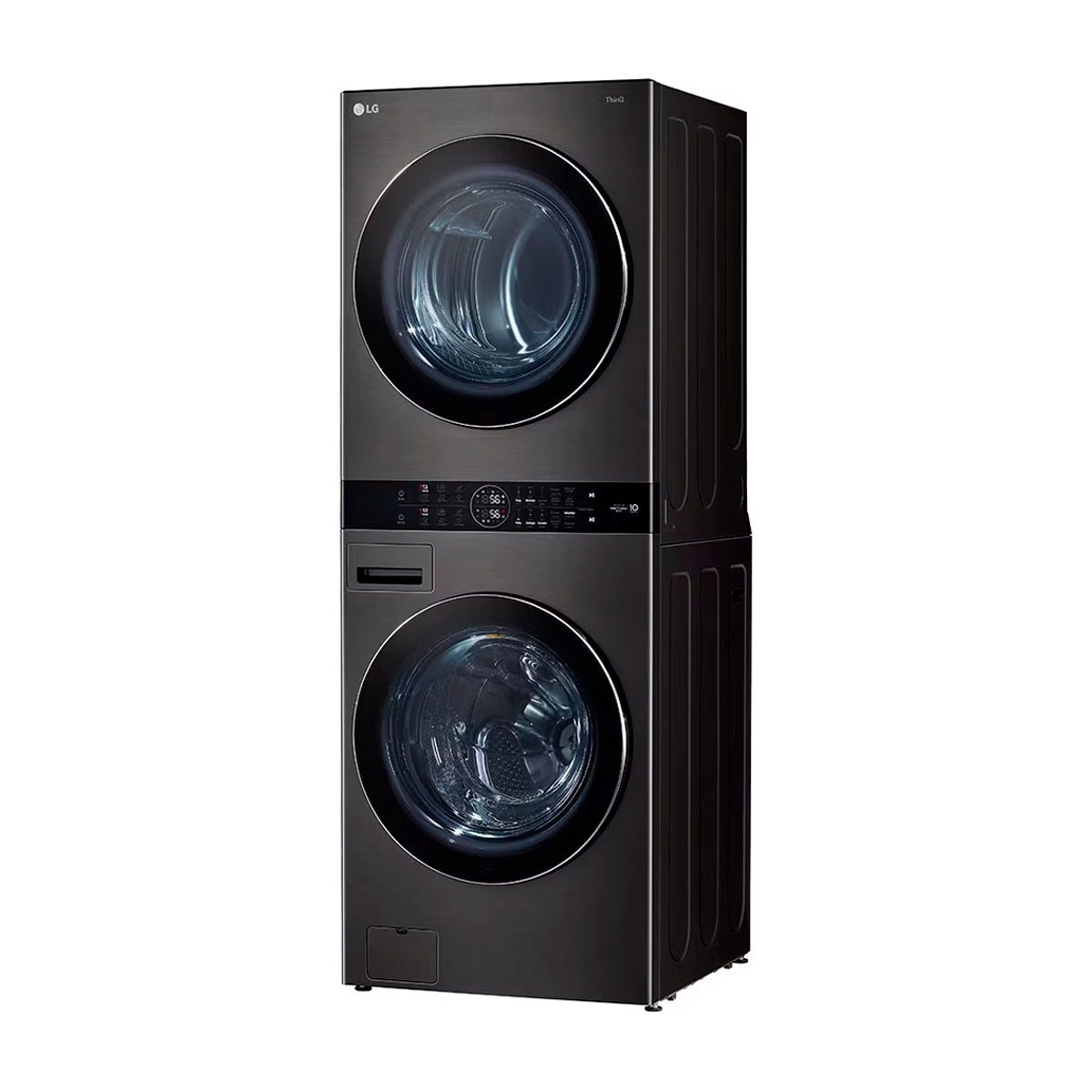 LG WashTower Torre de Lavado de 25kg y 22kg Secado a Gas Inverter Direct Drive de Carga Frontal | AI DD | AI Sensor Dry | AI ThinQ | Negro