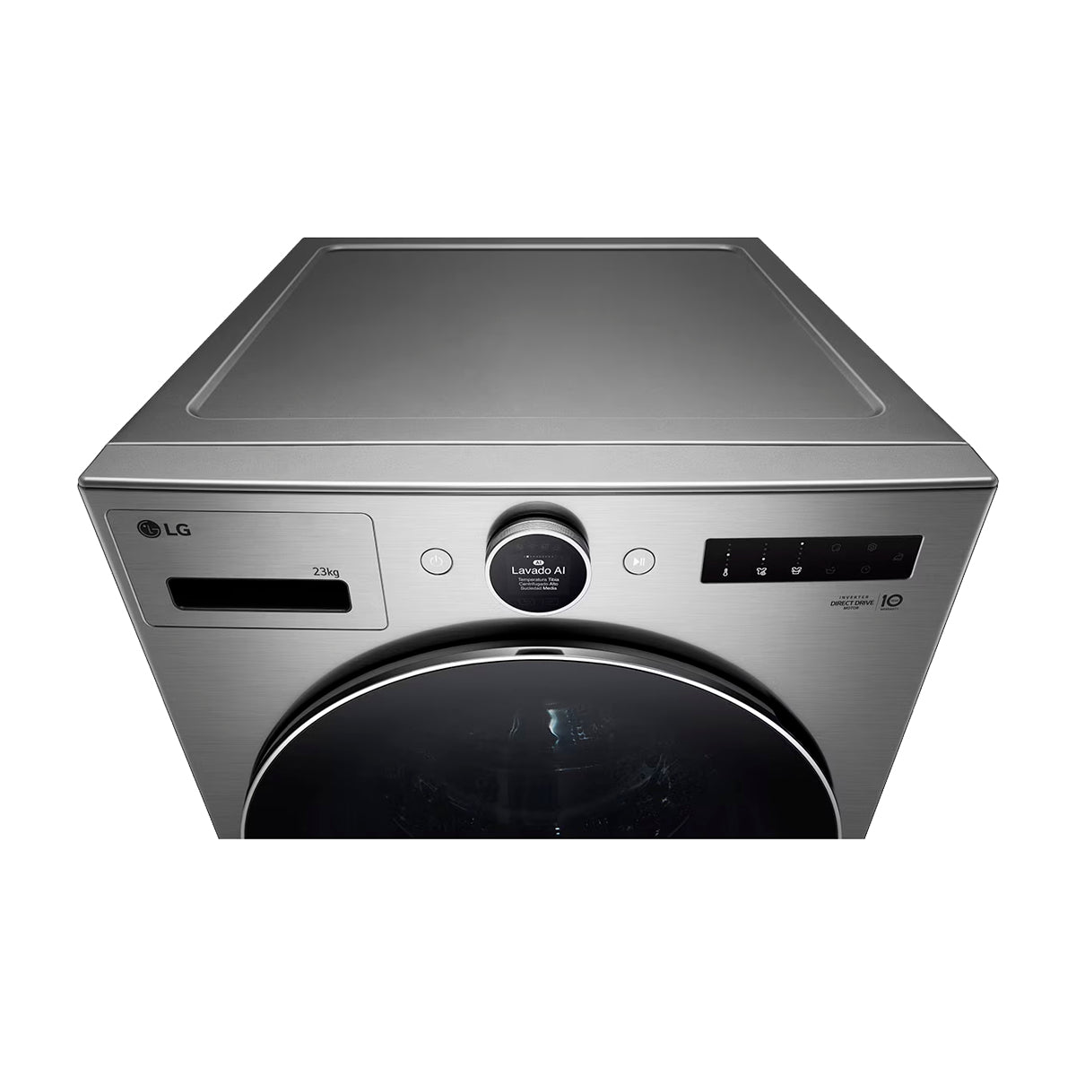 LG Combo Lavadora Automatica Inverter Direct Drive de 23kg y Secadora a Gas de Carga Frontal de 22kg | AI DD | ThinQ | 6 Motion DD | Turbo Wash | Plateado