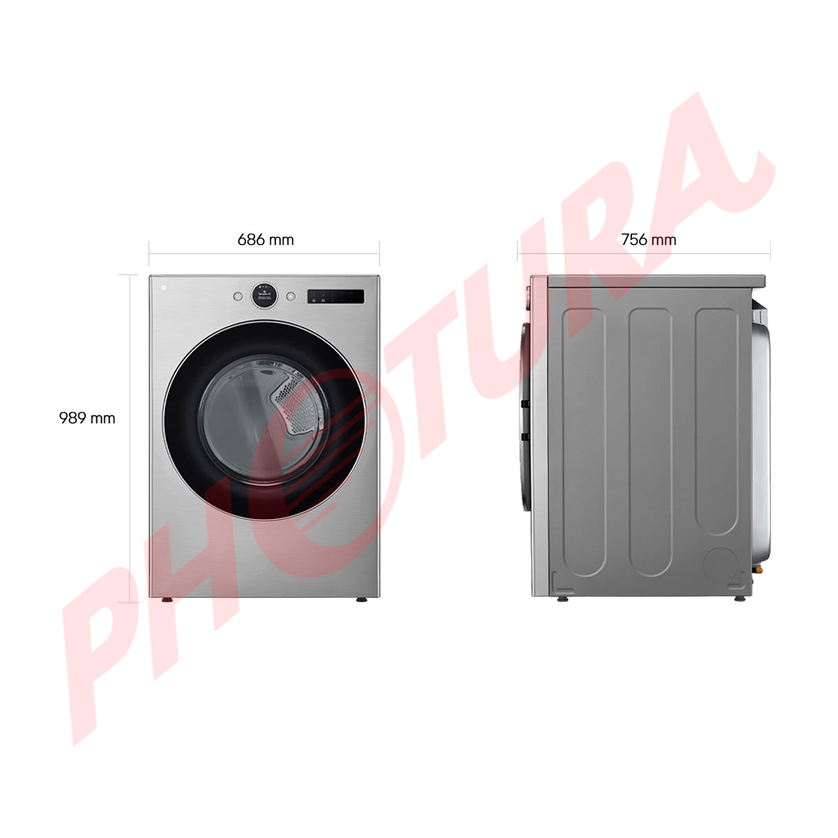 LG Combo Lavadora Automatica Inverter Direct Drive de 23kg y Secadora a Gas de Carga Frontal de 22kg | AI DD | ThinQ | 6 Motion DD | Turbo Wash | Plateado