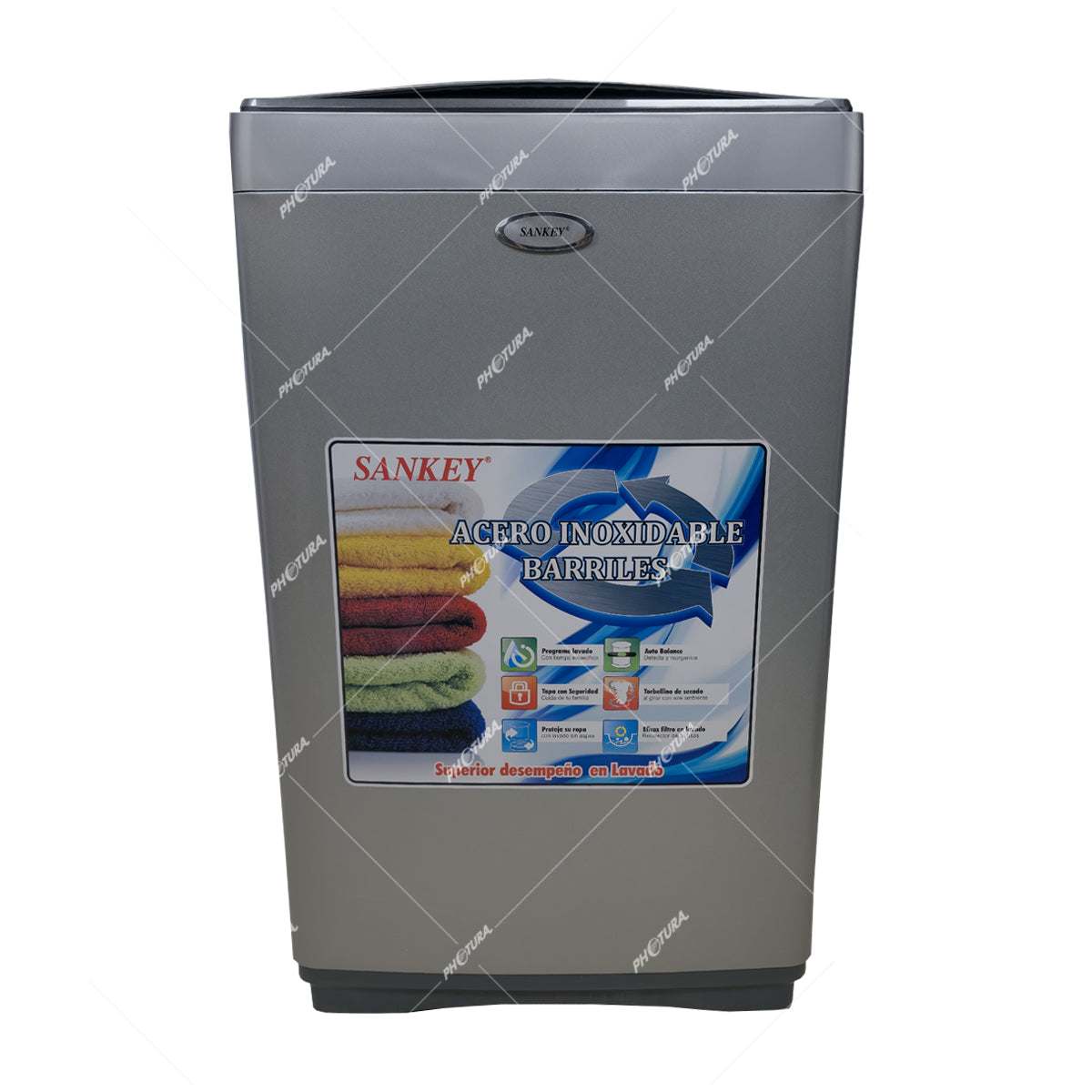 Sankey Lavadora Automática de Carga Superior | Super Silencioso | Programable | Filtrado Total | 11kg | Gris