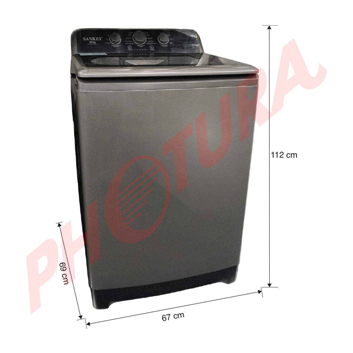 Sankey Lavadora Automática de Carga Superior | Super Silencioso | Programable | Filtrado Total | 20kg | Gris