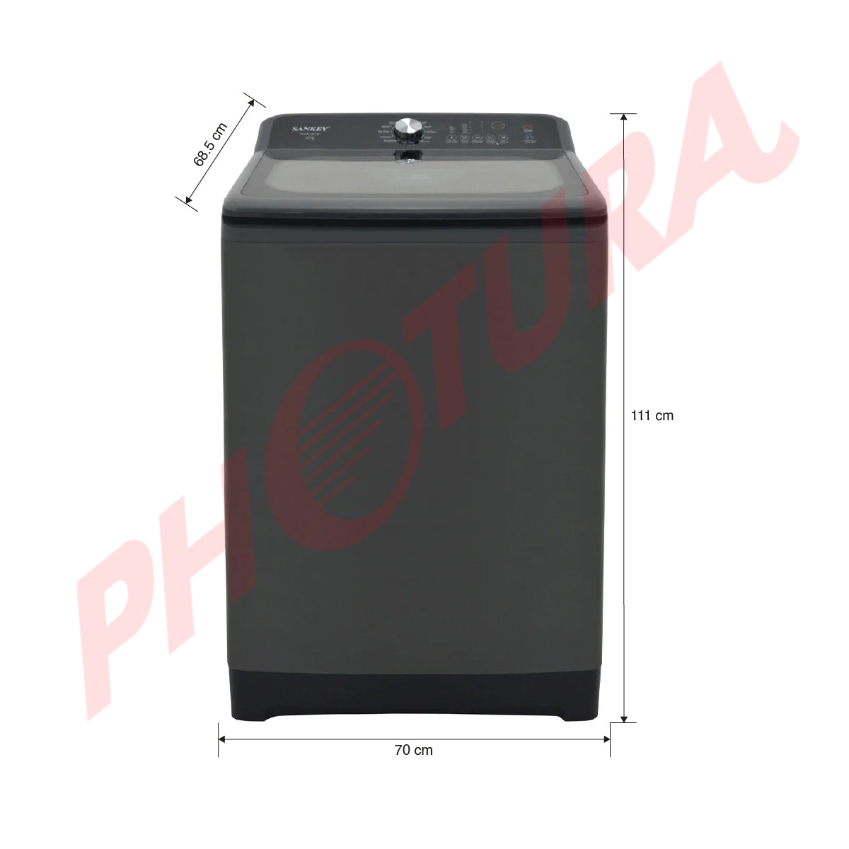 Sankey Lavadora Automática Inverter de Carga Superior | Panel Digital | Super Silencioso | Programable | Filtrado Total | 22kg | Gris