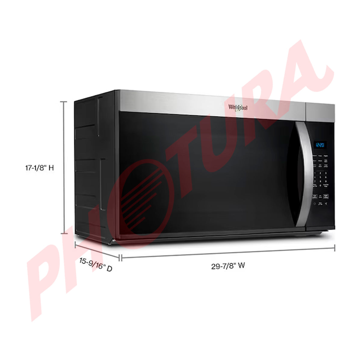 Whirlpool Microondas Extractor de 1000W | Tipo Campana | Controles Táctiles | 1.7p3 | Plateado