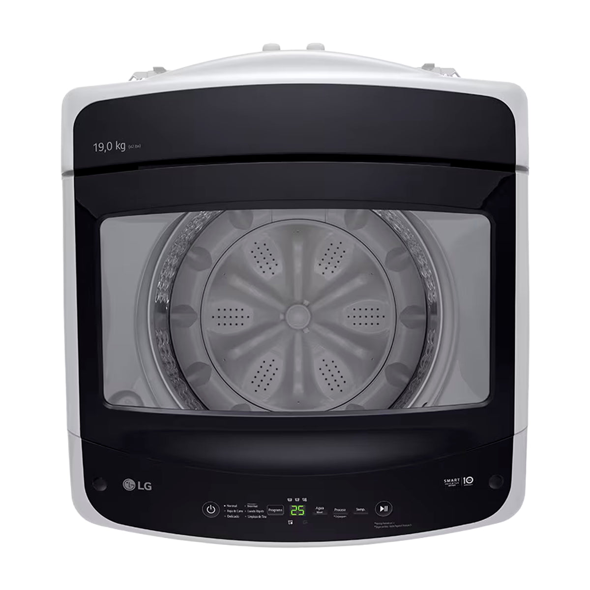 LG Lavadora Automática Smart Inverter de Carga Superior | TurboDrum | Smart Motion | 19kg | Gris