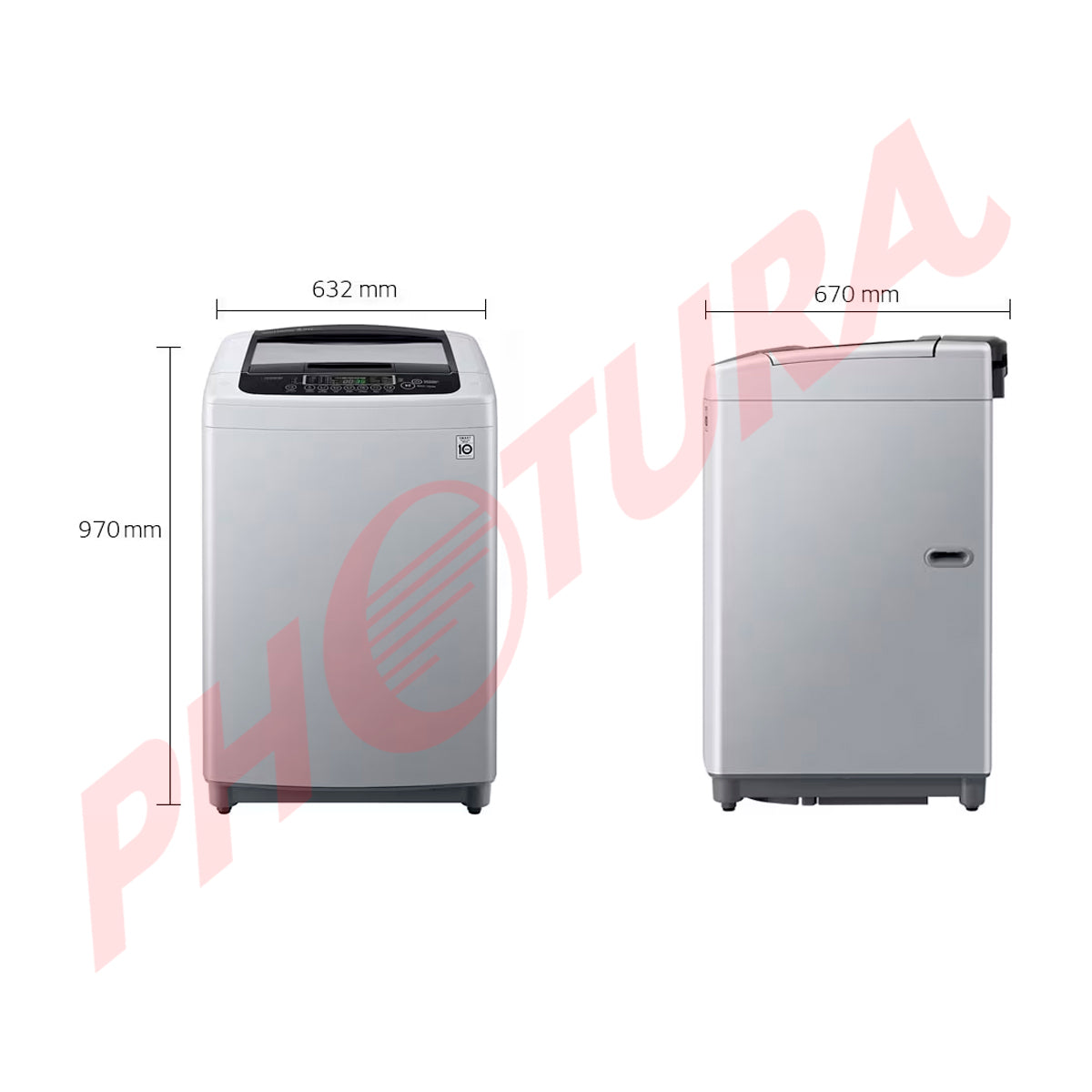 LG Lavadora Automática Smart Inverter de Carga Superior | TurboDrum | Smart Motion | 19kg | Gris