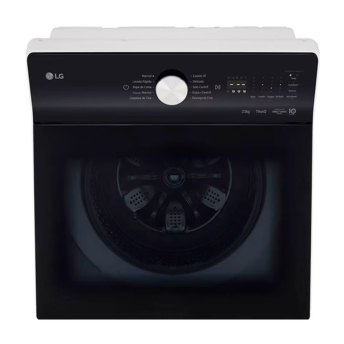 LG Lavadora Automática Inverter Direct Drive de Carga Superior | AI DD | ThinQ | 6 Motion DD | TurboWash | 23kg | Blanco