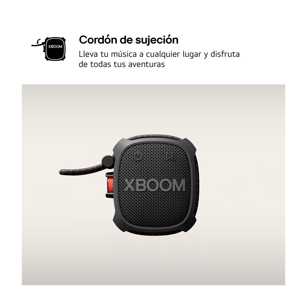 LG XBOOM Go XG2T Bocina Portátil Bluetooth Waterproof | Sound Boost | 10H | IP67 | Negro