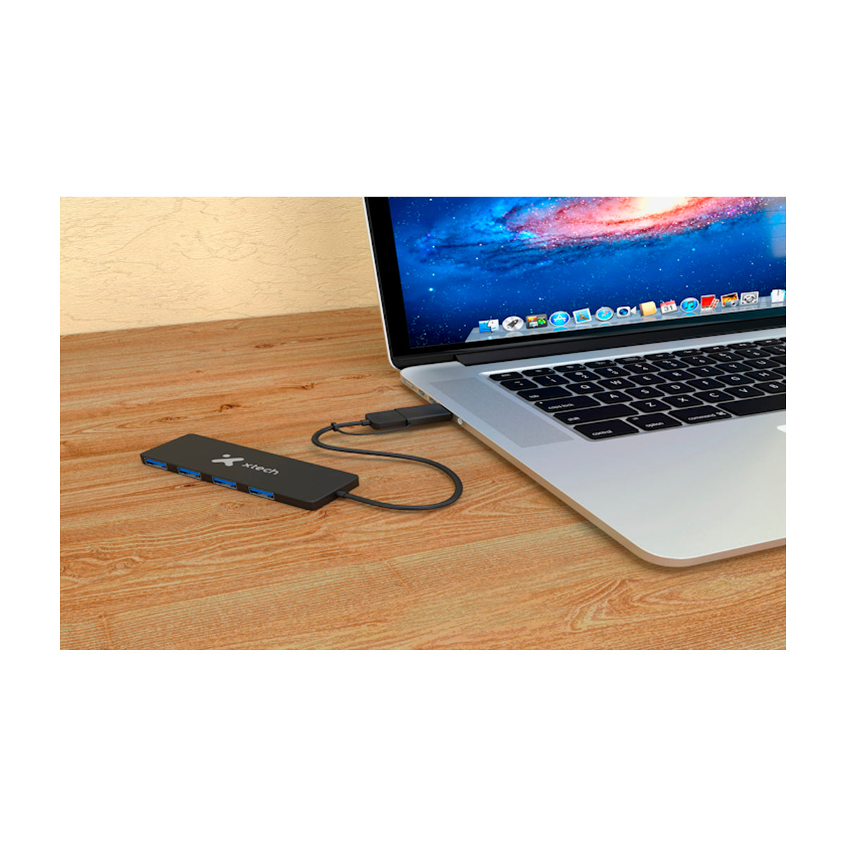 Xtech Adaptador USB 3.0 A a USB C | 4 puertos | Negro