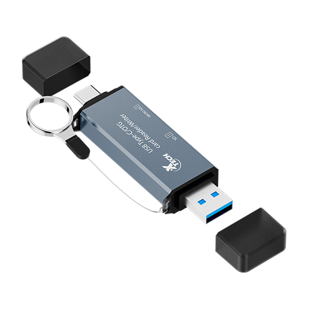 Xtech Lector/Escritor de Tarjetas de Memoria | USB 3.0 / USB Tipo-C | SD/Micro TF/SD