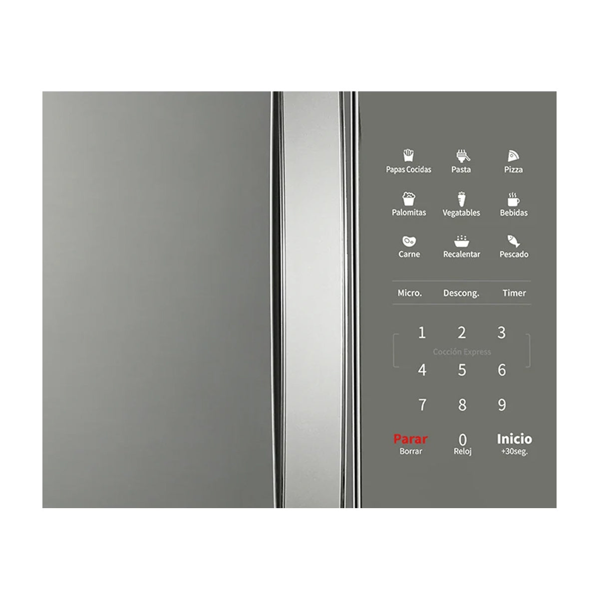 Winia Microondas de 1000W | 1.5p3 | Sistema de Bloqueo Infantil | Plateado