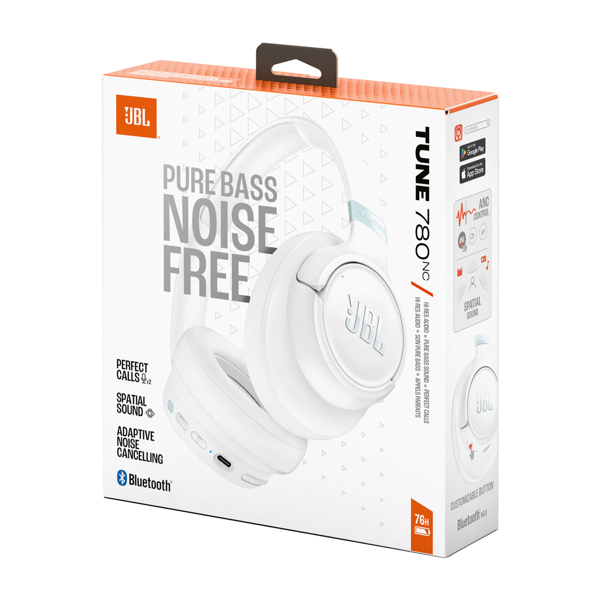 JBL Tune 780NC Audífonos Inalámbricos Bluetooth Over-Ear | Adaptive Noise Cancelling | Blanco