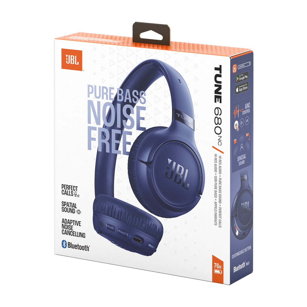 JBL Tune 680NC Audífonos Inalámbricos Bluetooth On-Ear | Adaptive Noise Cancelling | Azul