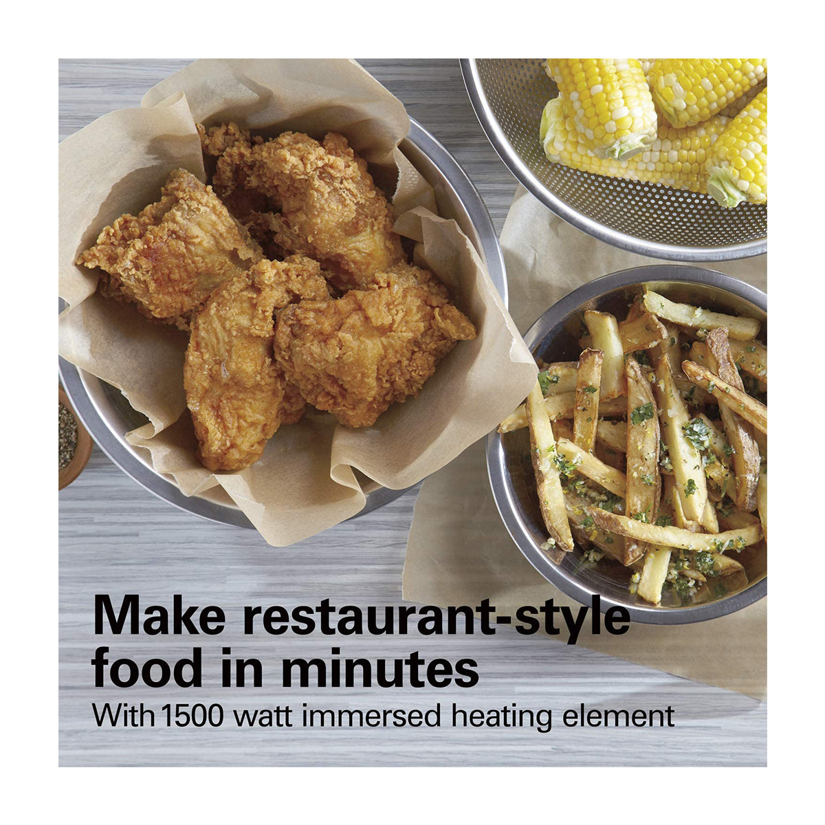 Hamilton Beach Freidora de Aceite de Inmersión | 12 Tazas de Aceite | 8 Tazas de Alimento | Profesional