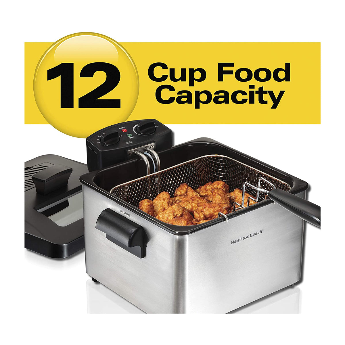 Hamilton Beach Freidora de Aceite de Inmersión | 12 Tazas | Profesional | Temporizador