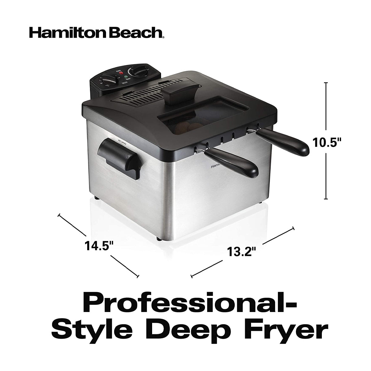 Hamilton Beach Freidora de Aceite de Inmersión | 12 Tazas | Profesional | Temporizador