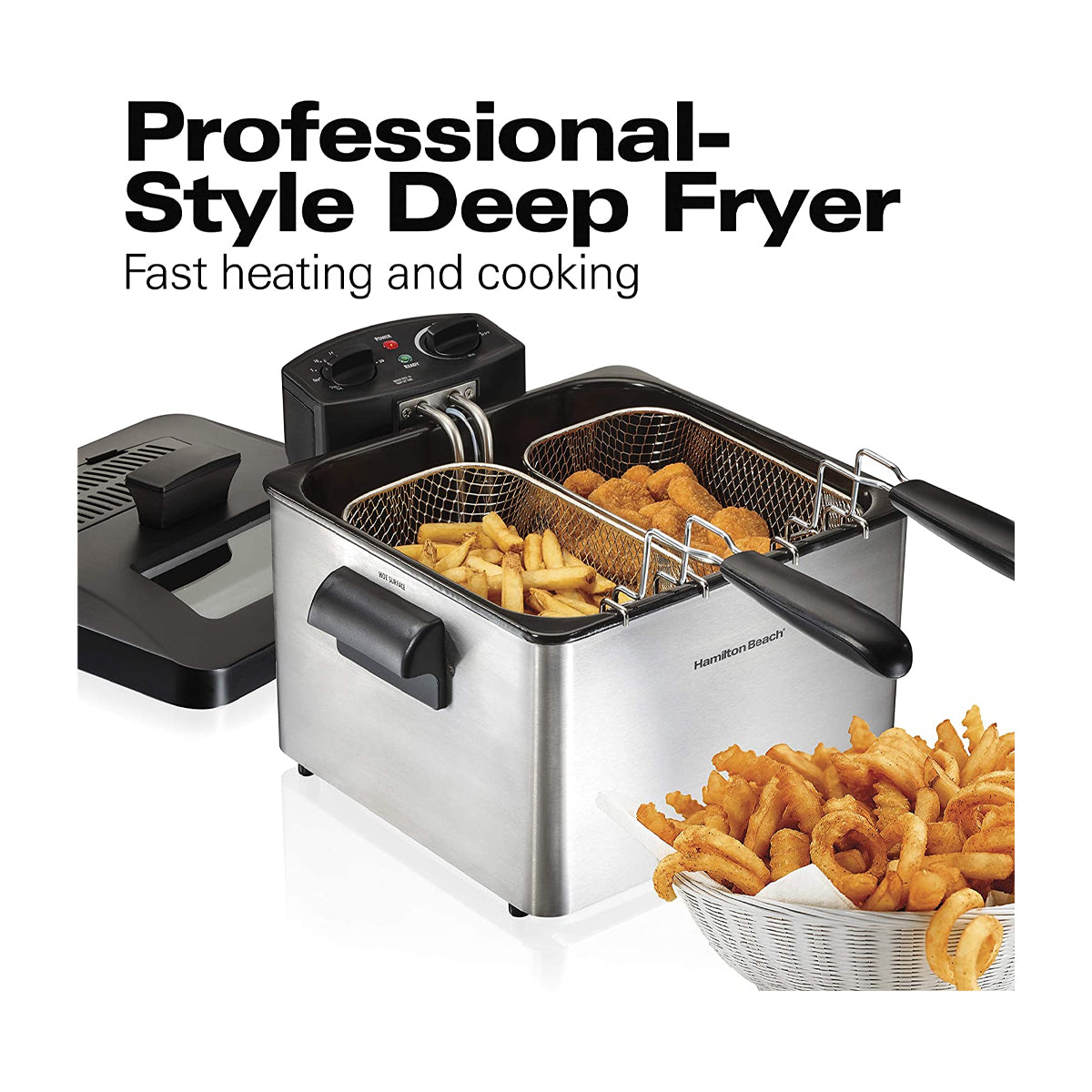 Hamilton Beach Freidora de Aceite de Inmersión | 12 Tazas | Profesional | Temporizador