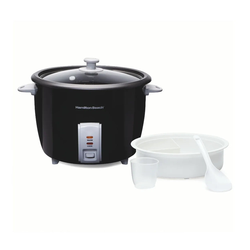 Hamilton Beach Olla Arrocera de 30 Tazas | Interior Antiadherente Extraible | Negro