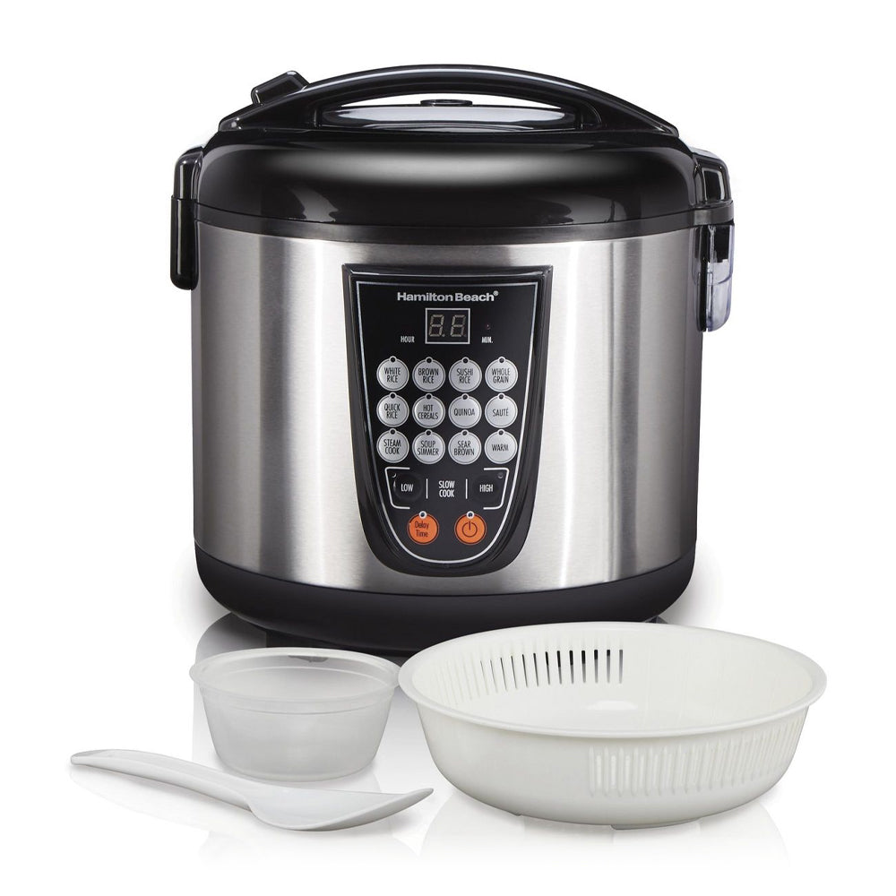 Hamilton Beach Olla Multifuncional de 4.3L | 14 Programas | Cocción Lenta | Interior Antiadherente Extraible