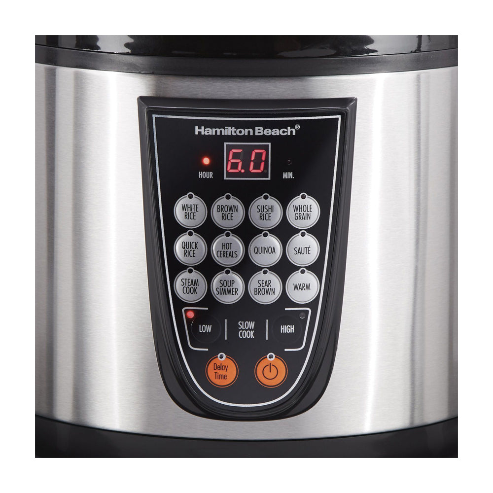 Hamilton Beach Olla Multifuncional de 4.3L | 14 Programas | Cocción Lenta | Interior Antiadherente Extraible