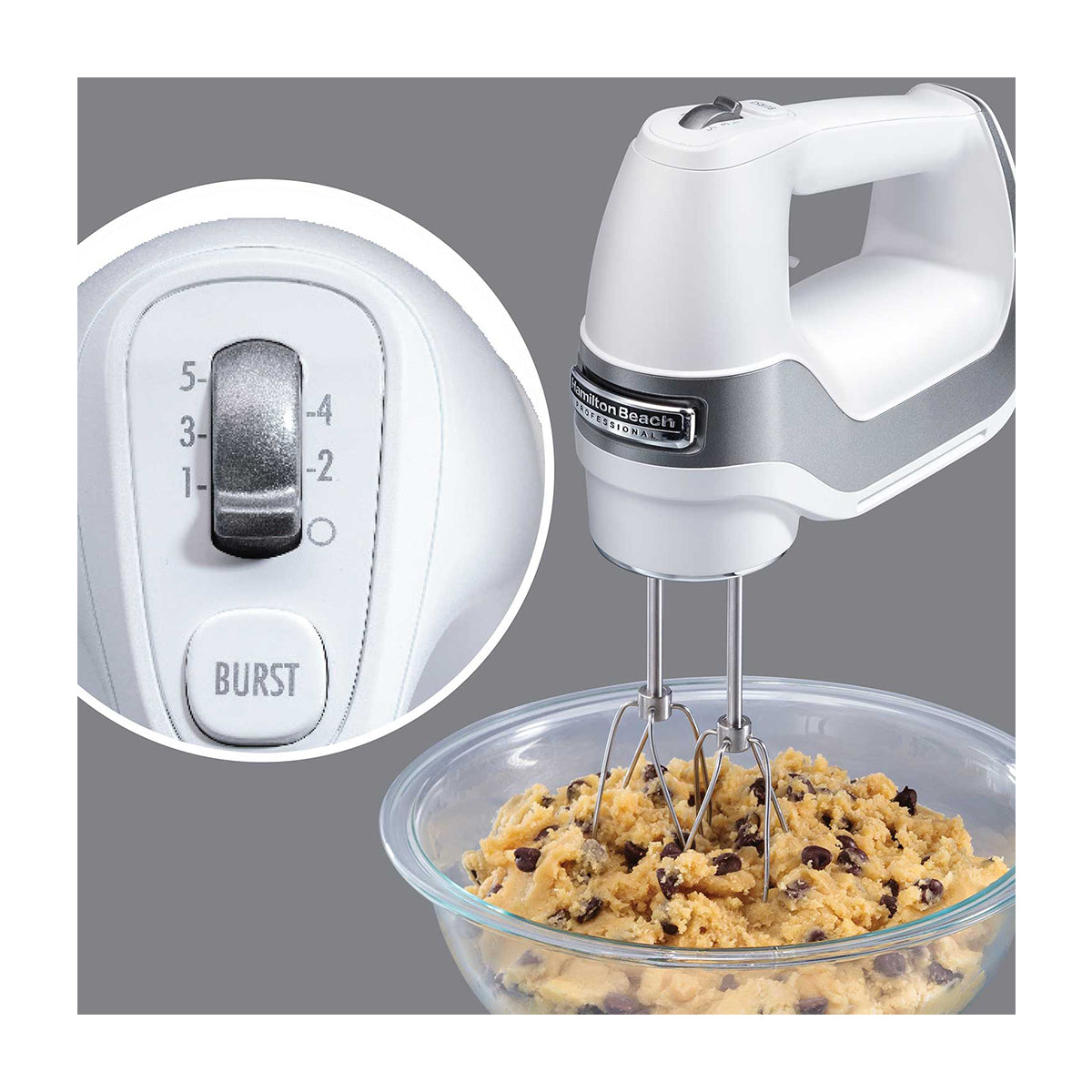 Hamilton Beach Batidora De Mano Profesional De 5 Velocidades | Blanca