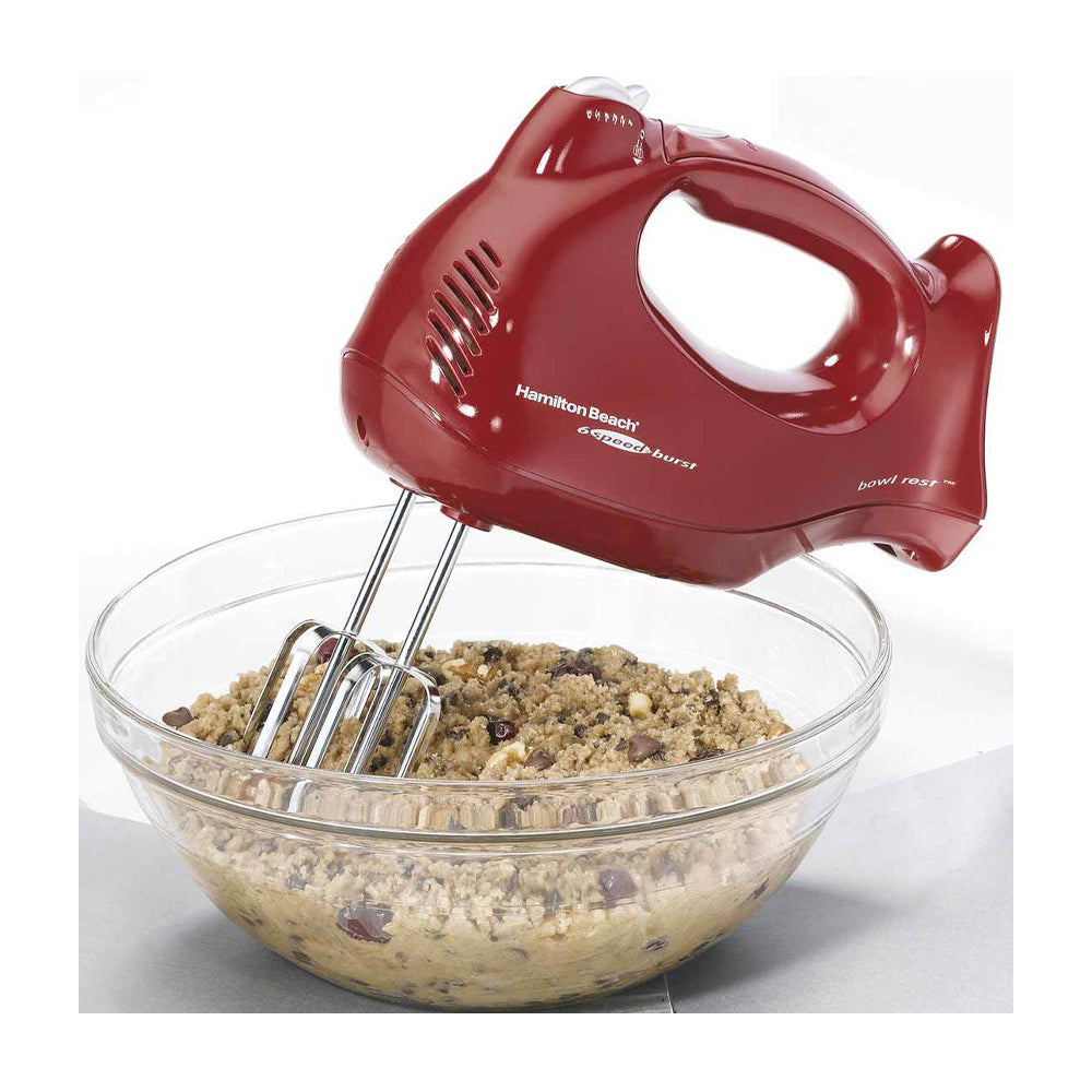 Hamilton Beach Batidora de Pedestal / Mano de 6 Velocidades | 3.78L | 275W | Rojo
