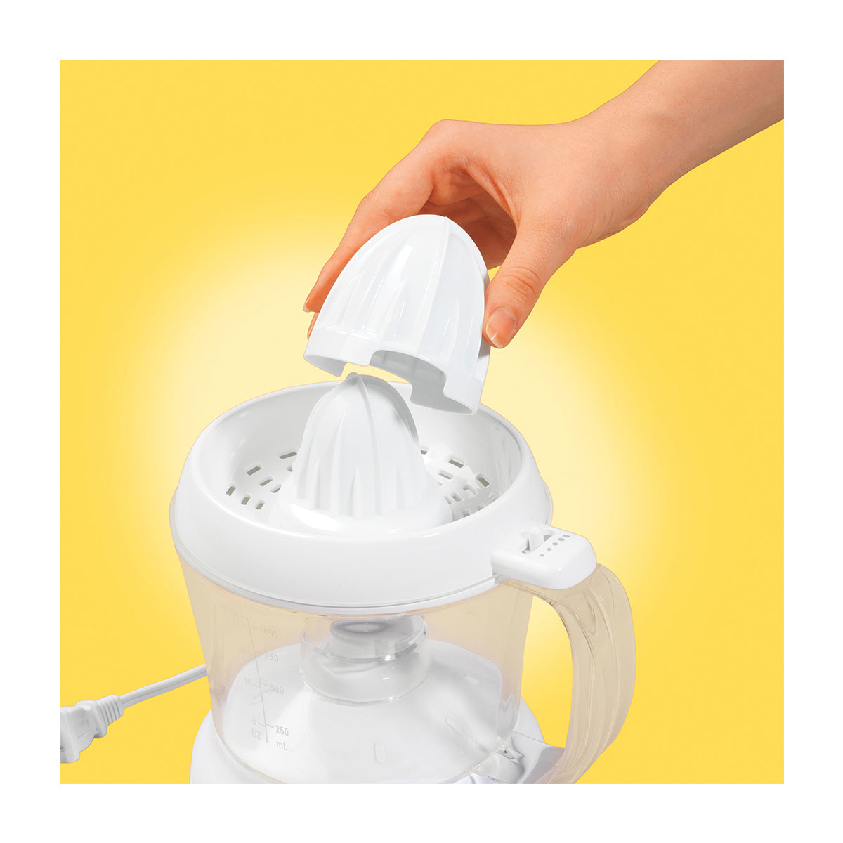 Hamilton Beach Exprimidor de Jugo | 1L | Jarra Transparente | Facil de Limpiar | Blanco