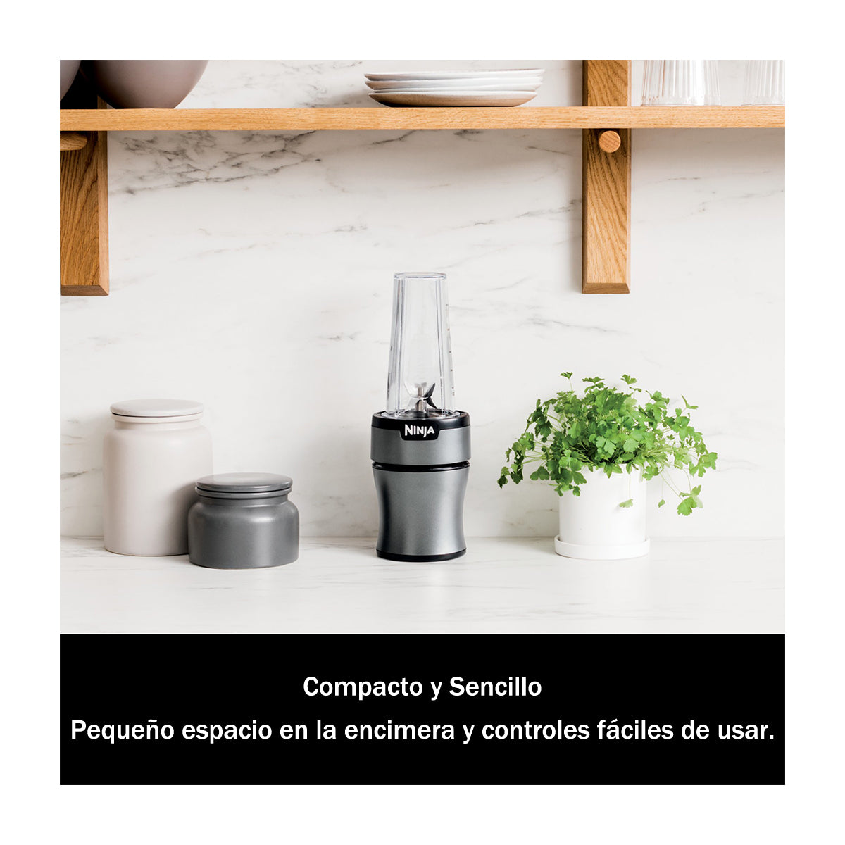 Ninja Nutri-Blender Licuadora / Extractor de Nutrientes Personal Automática | 8 Piezas | 0.5L | 700W | Plateado