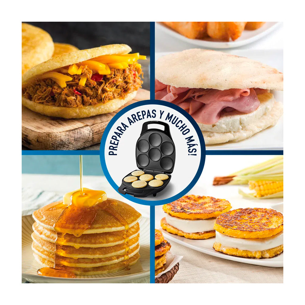 Oster Maquina para hacer Arepas | Antiadherente | Compacta | Negro