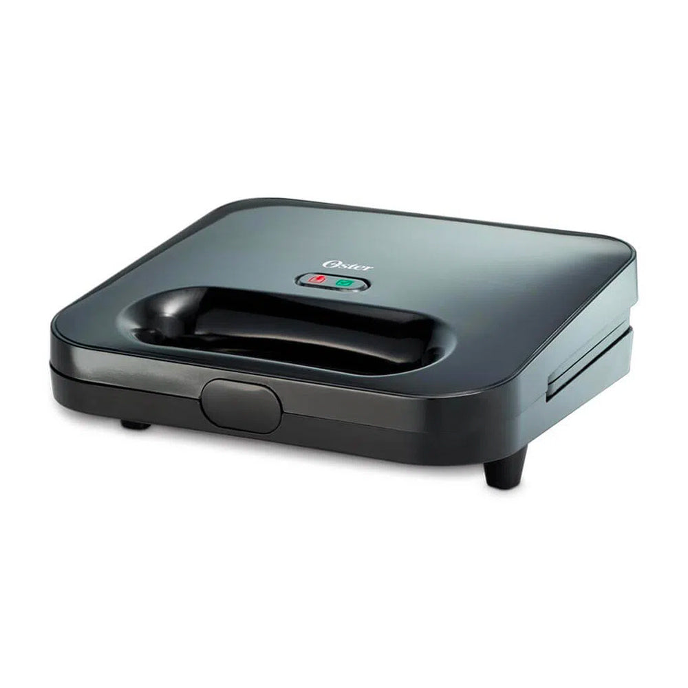 Oster Sandwichera | Cierre de seguridad | Termostato automático | Luces Indicadoras | Negro