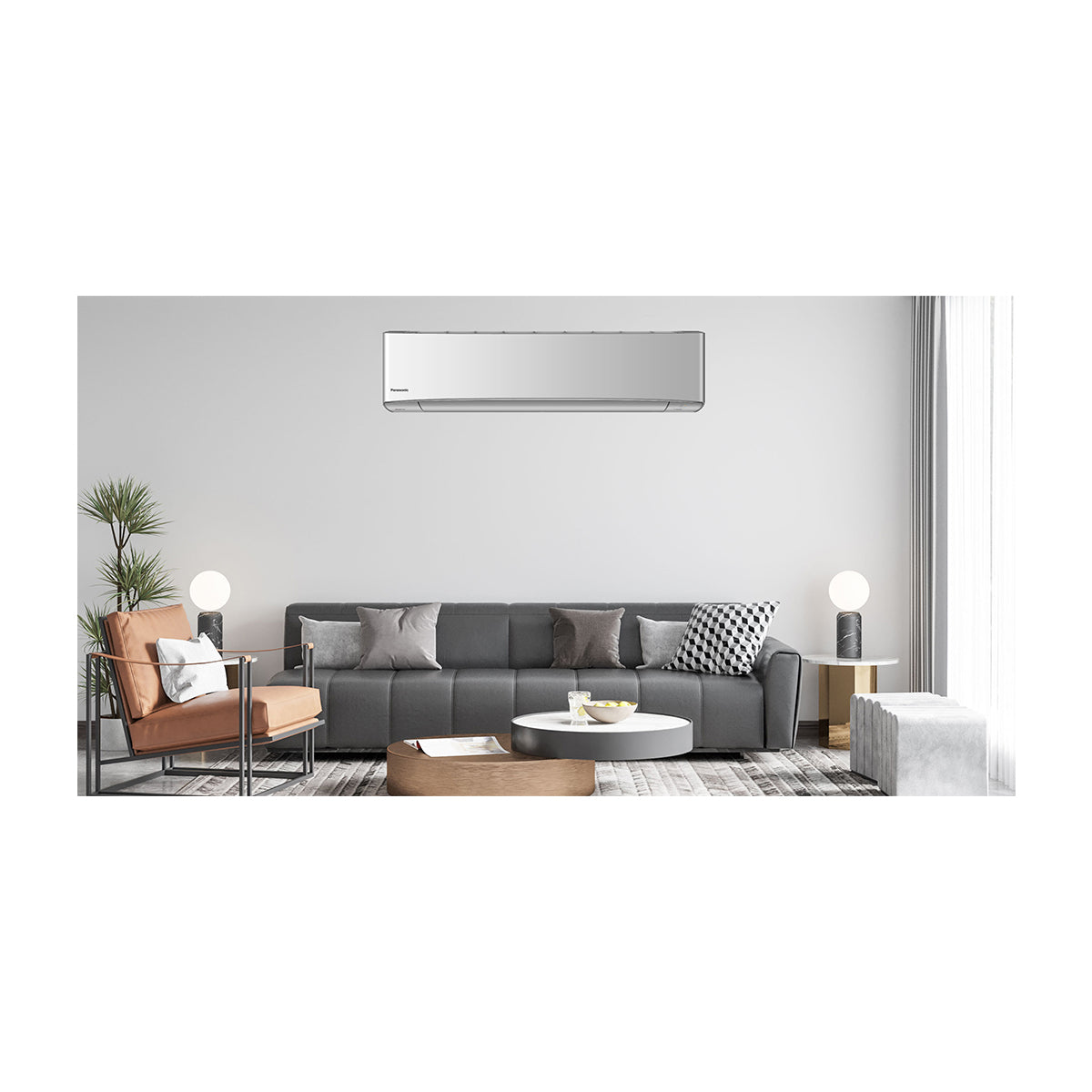 Panasonic Aire Acondicionado Split Premium Inverter 26,600 BTU | SEER 20.5 | nanoeX Mark 2 | WiFi Comfort Cloud | Filtro Antibacterial | Blue Fin | 220v | Gris