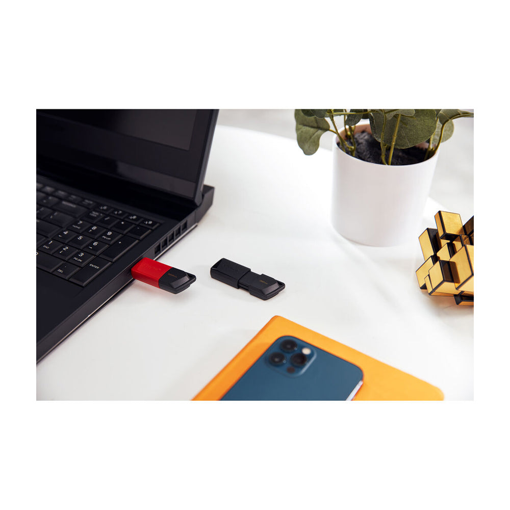 Kingston Memoria USB de 128GB | USB 3.2 | 100MB/s | Negro Rojo