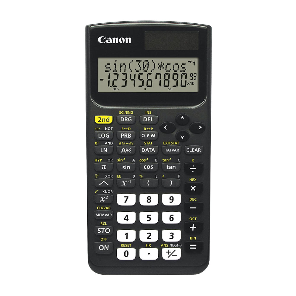 Canon Calculadora Cientifica de 10 Dígitos | 163 Funciones | LCD de Doble Línea