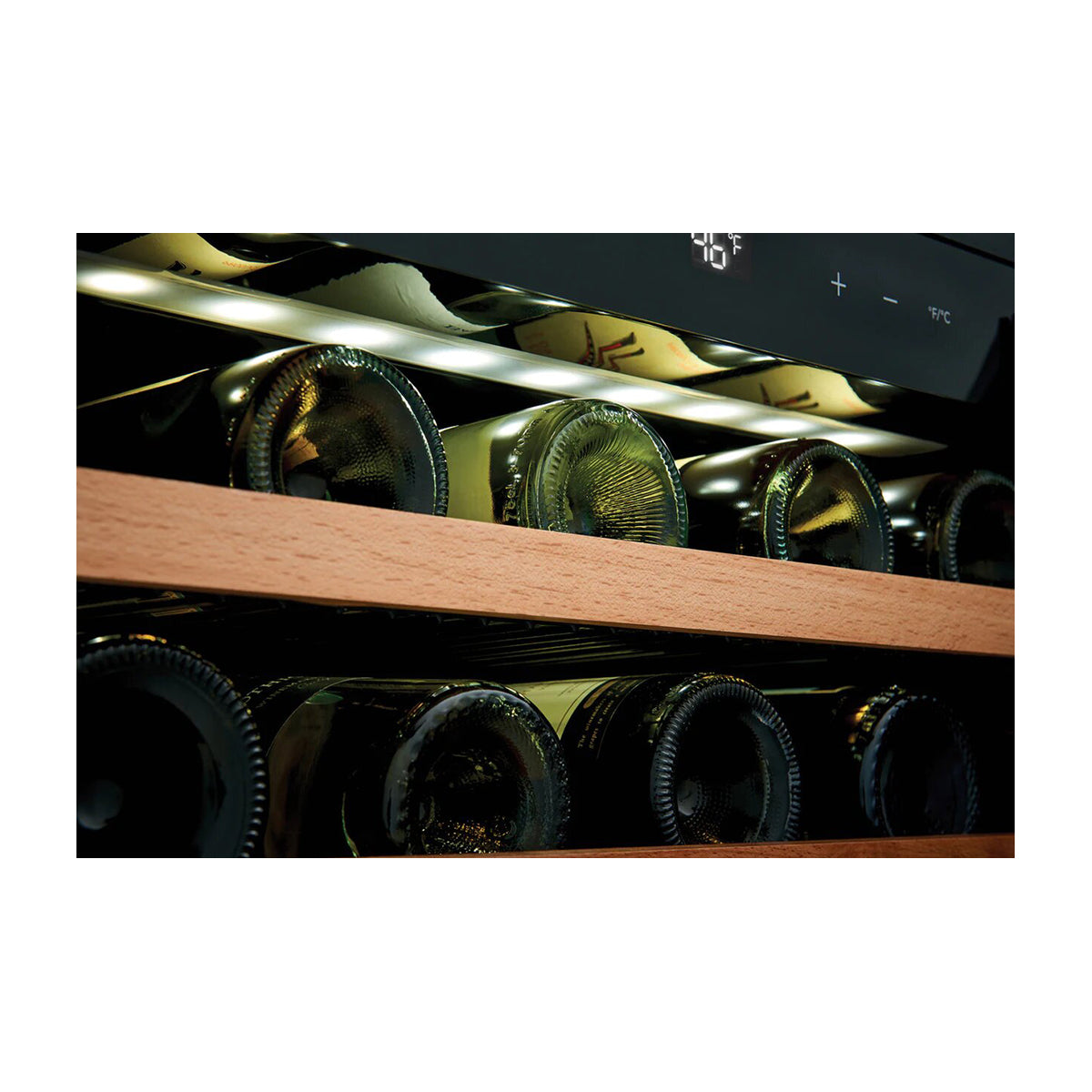 Frigidaire Vinera Empotrable de Compresor de 52 Botellas | Rejillas de Madera Deslizables