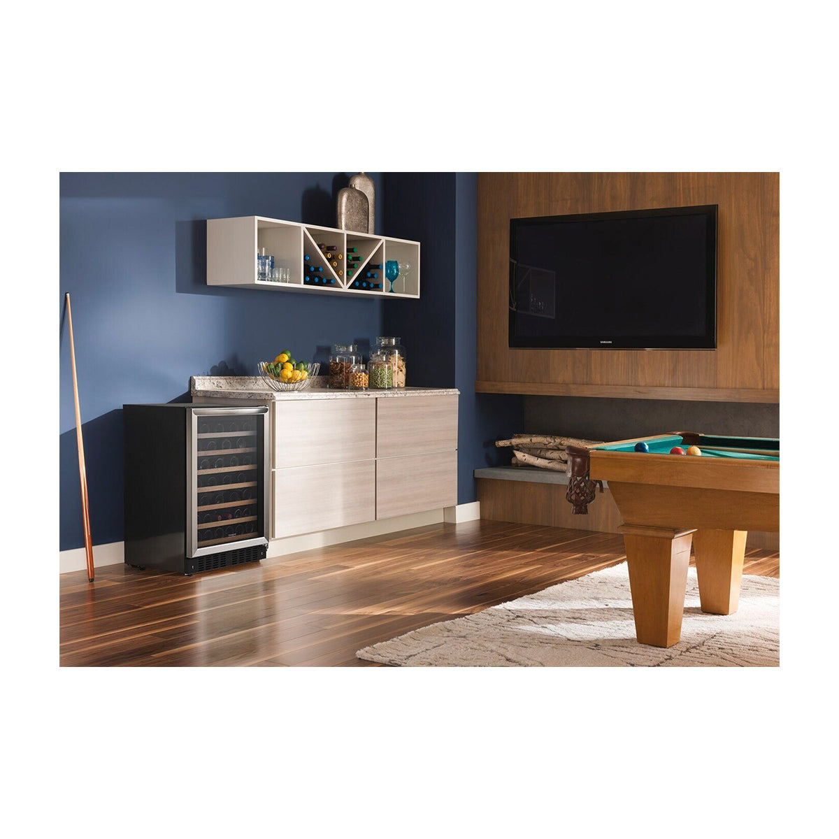 Frigidaire Vinera Empotrable de Compresor de 52 Botellas | Rejillas de Madera Deslizables