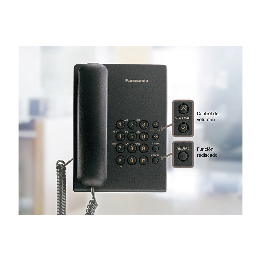 Panasonic Teléfono de Mesa | 1 Linea | Negro
