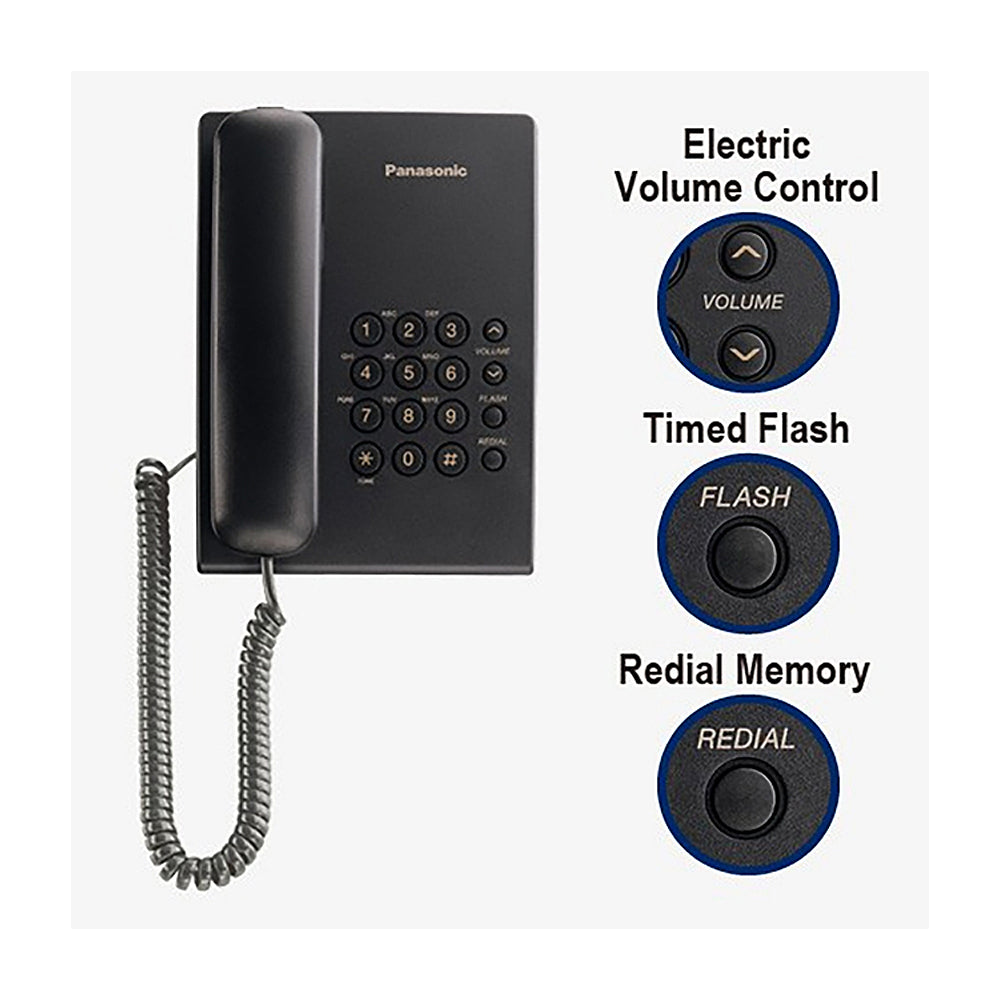 Panasonic Teléfono de Mesa | 1 Linea | Negro