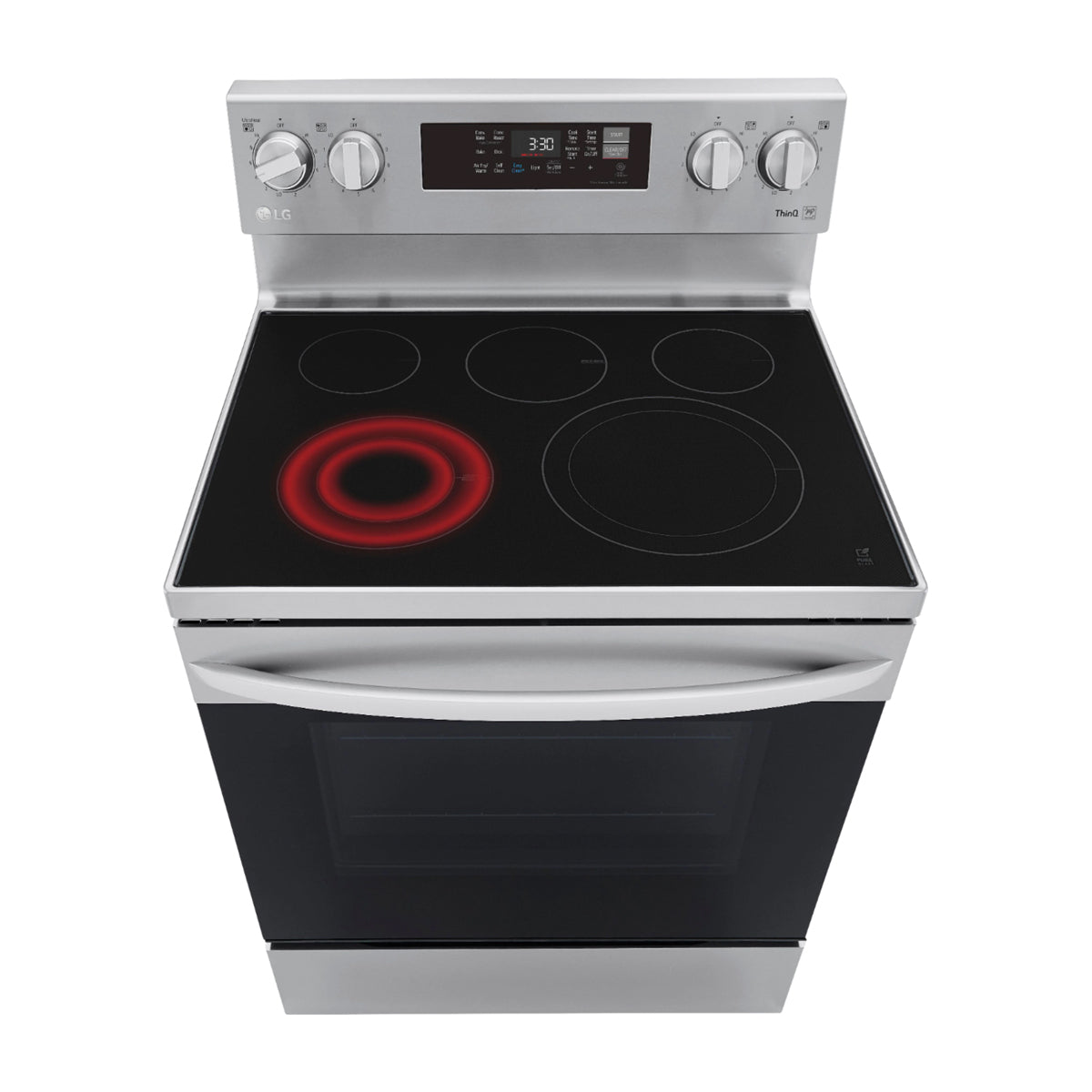 LG Estufa Eléctrica de Acero Inoxidable | 2-en-1 | Smart WiFi ThinQ | 6.3p3 | Air Fryer | Convección | Panel Digital | 30" | 5 Quemadores | Plateado