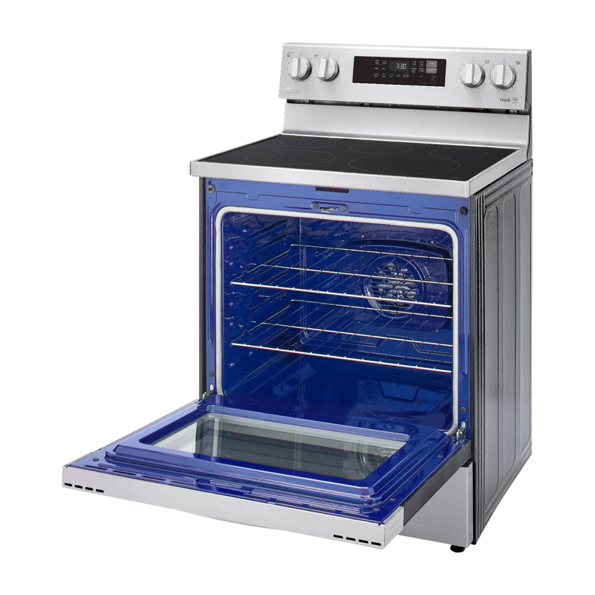 LG Estufa Eléctrica de Acero Inoxidable | 2-en-1 | Smart WiFi ThinQ | 6.3p3 | Air Fryer | Convección | Panel Digital | 30" | 5 Quemadores | Plateado