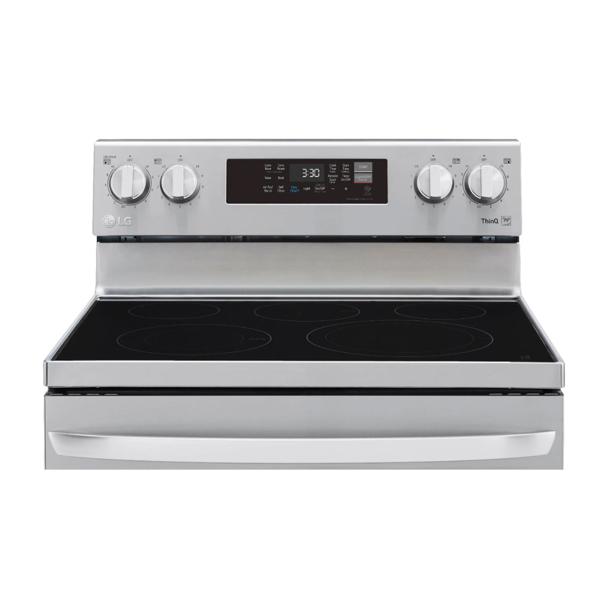 LG Estufa Eléctrica de Acero Inoxidable | 2-en-1 | Smart WiFi ThinQ | 6.3p3 | Air Fryer | Convección | Panel Digital | 30" | 5 Quemadores | Plateado