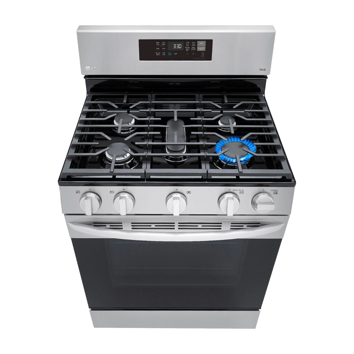LG Estufa a Gas de Acero Inoxidable | Smart WiFi ThinQ | 5.8p3 | Ultra Heat | Air Fryer | Convección | Panel Digital | 30" | 5 Quemadores