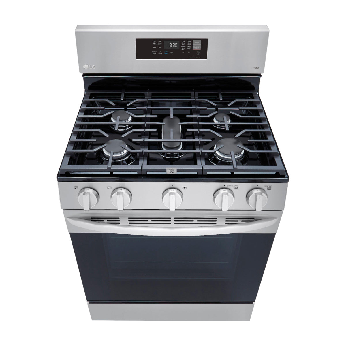 LG Estufa a Gas de Acero Inoxidable | Smart WiFi ThinQ | 5.8p3 | Ultra Heat | Air Fryer | Convección | Panel Digital | 30" | 5 Quemadores