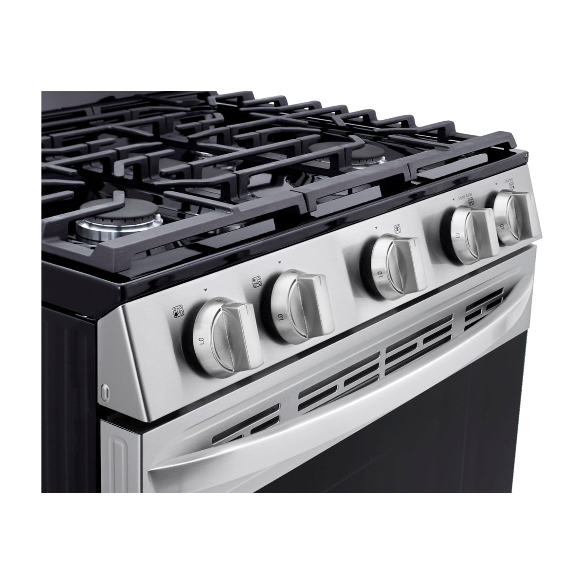 LG Estufa a Gas de Acero Inoxidable | Smart WiFi ThinQ | 5.8p3 | Ultra Heat | Air Fryer | Convección | Panel Digital | 30" | 5 Quemadores