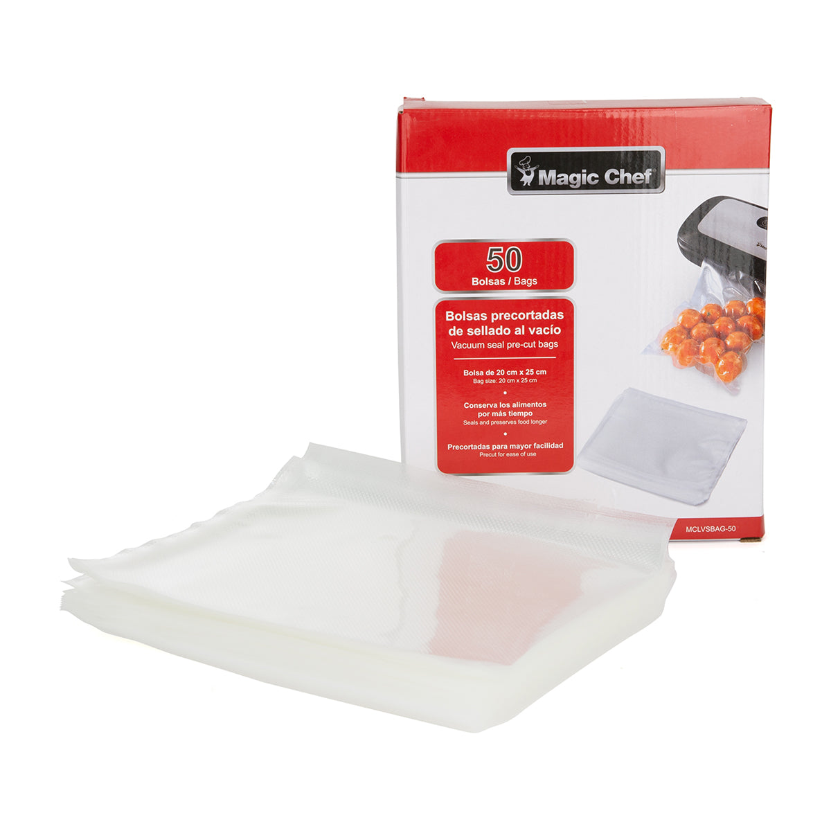 Magic Chef Bolsas Precortadas para Selladora al Vacío | 50 Unidades